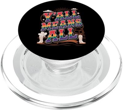 Y'all Means All, Rainbow Country Pride Cowboy Theme PopSockets PopGrip para MagSafe