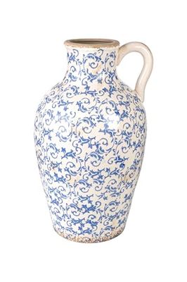 JARRON MEDIANO PORCELANA AZUL/BLANCO