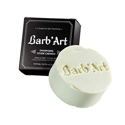 Barb'Art - Shampooing Solide - Cheveux normaux ou à tendance pelliculaire - Cade et Arbre à Thé Bio - Homme