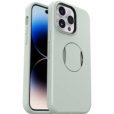 OtterBox iPhone 14 Pro Max OtterGrip Symmetry Series Hoesje - CHILL OUT (Groen), ingebouwde grip, slanke hoes, snaps naar MagSafe, verhoogde randen beschermen camera en scherm