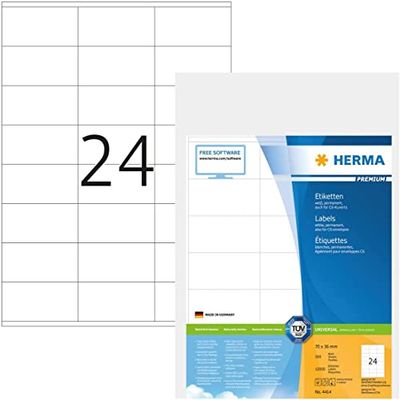 Herma 4414 Étiquettes 70 x 36 Premium A4 12000 pièces Blanc