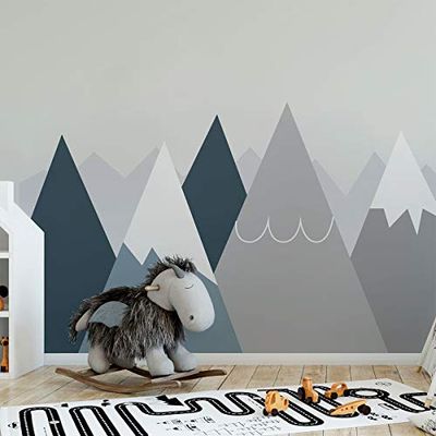 Adhesivo decorativo para pared, diseño de montañas escandinavas para habitación de bebé Anouka 70 x 155 cm