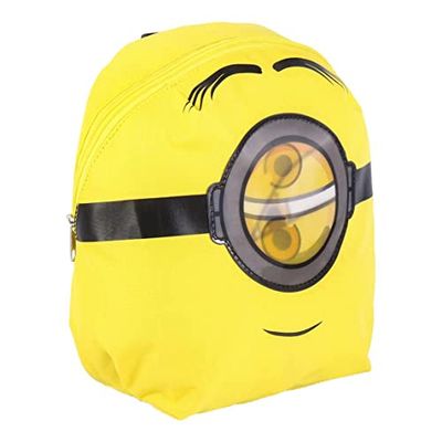 CERDÁ LIFE'S LITTLE MOMENTS - Minions nursery backpack with flat appliqués, ergonomic back, chest harness and padded handles - officially licensed by Universal Studios, Colourful, 9.0 x 20.0 x 27.0 cm