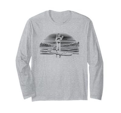 SUP Stand Up Paddle Board Tavola Da SUP Pagaia Grafico Maglia a Manica
