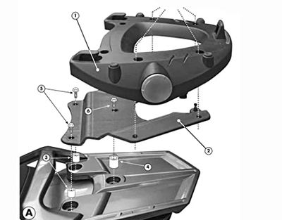 Givi E228 Placa de Soporte para Monokey Baúl, Carga Máxima 6 Kg