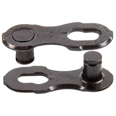 KMC Unisex - volwassenen 12NR DLC Black kettingslot 1/2 "x11/128" voor 12-voudige kettingen, zwart