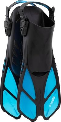 CRESSI Fins Bonete Translucent Azure S/M - Korte, Verstelbare Zwemvinnen voor Volwassenen met Ultra Bestendige Gespen, Zeer Licht, Handig Voor Op Reis, Doorschijnend Azuur, S/M