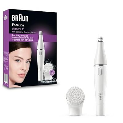 Braun Face 810 - Épilateur Visage & Brosse Nettoyante visage à micro-oscillations, Argent