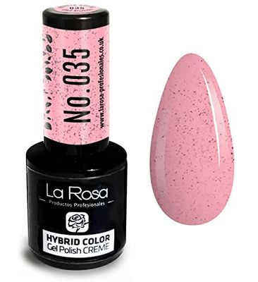 LA ROSA UV LED Smalto Gel Hybrid Color CREMA - A Lunga Durata e Molto Facile da Applicare, Perfetto per la Nail Art - Fai da Te a Casa o in Salone - 9 ml (Rosa baby Sandy)