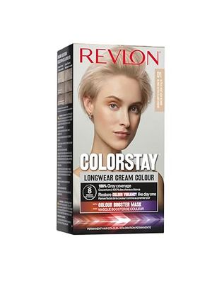 Revlon ColorStay Longwear Cream Hair Color, Colorazione Permanente, Ultra-Nutriente, Senza Siliconi E Oli Minerali, Copertura Totale, Fino A 8 Settimane - 01 Biondo Cenere Naturale Extra Chiaro, 165ml
