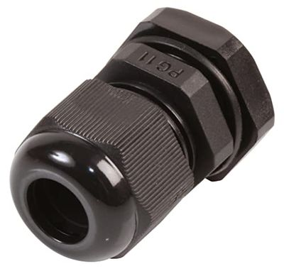 Pro Power PP01645 BLACK Nylon Cable Gland, PG-11, Black