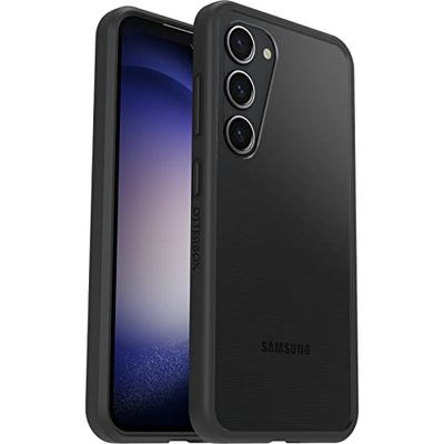 OtterBox Sleek Series skal för Samsung Galaxy S23, stöttåligt, fallsäkert, supertunt, skyddande tunt skal, testad till militärstandard, antimikrobiellt skydd,Klar/Svart, Utan retailförpackning