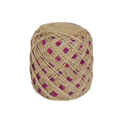 Home ESPRIT Poggiapiedi marrone multicolore juta 40 x 40 x 45 cm