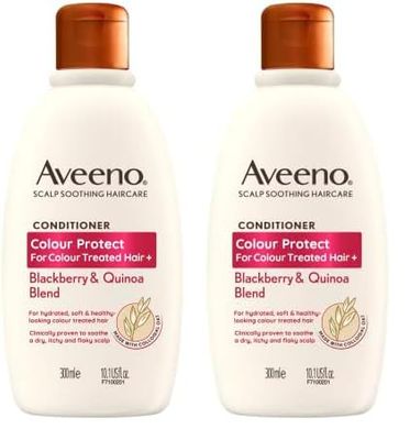 Aveeno Colour Protect Blackberry and Quinoa Scalp Soothing Conditioner for Colour Treated Hair 300ml. (Pack of 2)