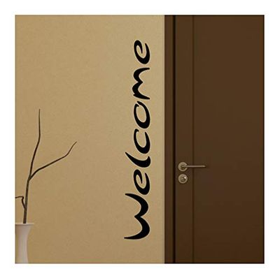 ambiance-live welkomstdeurmuursticker – 15 X 110 cm zwart