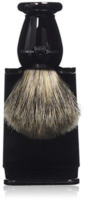 Edwin Jagger Best Badger Shaving Brush with Drip Stand - Small, Imitation Ebony