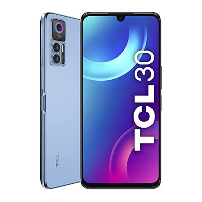 TCL 30+ - 6,66 tum FHD+ AMOLED smartphone med NXTVISION (MediaTek Helio G37, MicroSD Expanderbar 4 GB/128 GB, dubbel SIM, 50 MP+2 MP+2 MP, batteri 5000 mAh, Android 12) blå