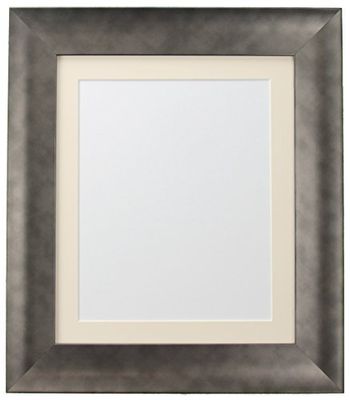 FRAMES BY POST Hygge Picture Photo Frame, Pewter with Ivory Mount, 14 x 11 Image Size 10 x 8 Inches