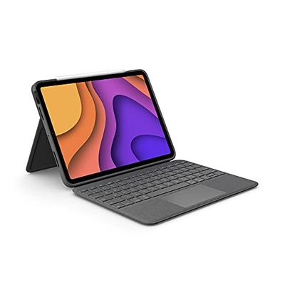 Logitech Folio Touch iPad Keyboard Case for iPad Air 4th and 5th generation 2020, 2022, AZERTY French Layout - Grey