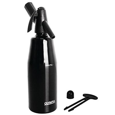 Olympia Soda Siphon Black 1L with New Useful Features for Better Experience