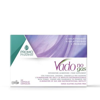 Vado No Gas - Integratore Alimentare - A Base di Finocchio, Zenzero e Camomilla - per il Trattamento del Meteorismo e l'Equilibrio della Flora Intestinale - 20 cp