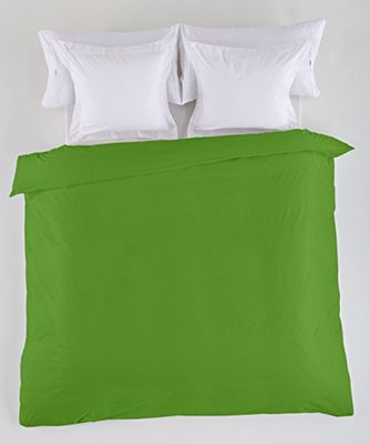 FUNDA NORDICA lisa color verde - Cama de 105 (1 pieza) - 50% algodón / 50% poliéster - 144 hilos. Gramage: 115