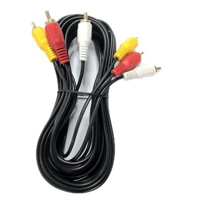 Audiokabel 3RCA-3RCA, 3 m, zwart