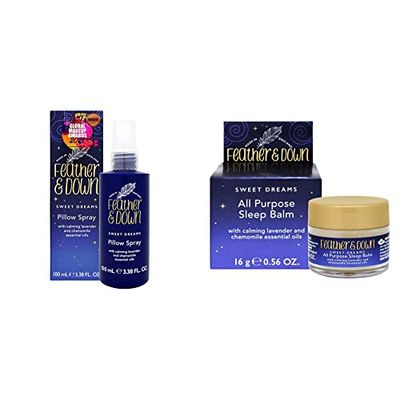 Feather & Down Sweet Dream Pillow Spray (100ml) & Sweet Dream All-Purpose Sleep Balm (16g) - With calming lavender and chamomile essential oils to encourage a restful night's sleep.