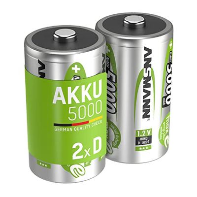 Ansmann - Pilhas recarregáveis D NiMH Mono 5000 mAh