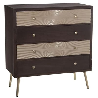 Alexandra House Living Cómoda Dorado Madera 80 x 40 x 86 cm