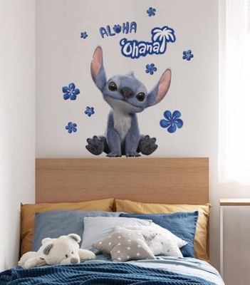 Komar Graz Design - Adhesivo decorativo para pared (50 x 70 cm), diseño de Ohana de Lilo y Stitch de Disney, color azul