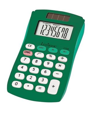 Lexibook, FRUITIES® Pocket Calculator, 8 siffror, 4 operationer, Grundläggande och avancerade funktioner, Sol- och batteridriven, Grön, C208B