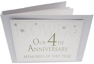 white cotton cards Range, Flowers On Our 4th Anniversary Memories of This Year, Tiny Value Album, (Code TVAW4)