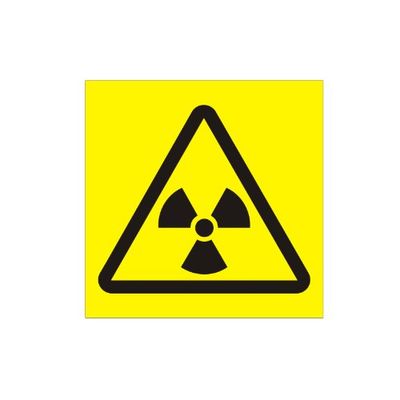 Radiation Sign (giallo bk) 150x150 plastica rigida