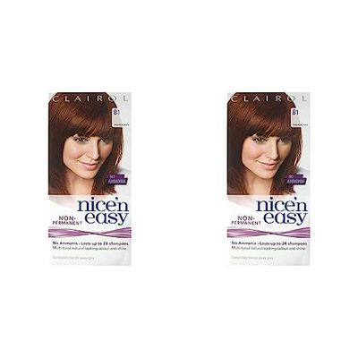 Clairol Nice'n Easy No Ammonia Hair Dye, 81 Mahogany (Pack of 2)