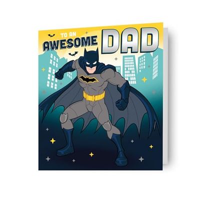 wb - batman, dad, fathers day card