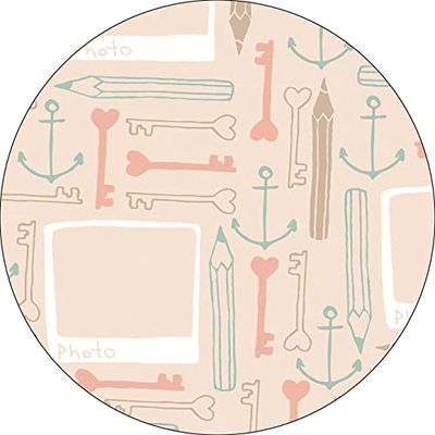 Bonateks, Round Digital Printed Mouse Pad, Non-Slip Base, for Office and Home, Diameter:22cm