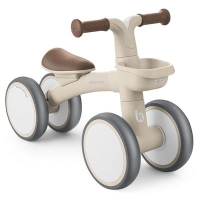KikkaBoo Bicicleta Sin Pedales ZIPI, Correpasillos Bebé 1 Año, Bicicleta Equilibrio, Bici Bebé con Canasta, Ajustable, Juguete para Niños, Regalo Bebé, Beige