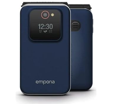 emporiaJOY-LTE, Senior Mobile Phone 2G, Flip Mobile Phone without Contract, with Emergency Call Button, 2.8 Inch Display, Blue