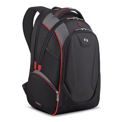 Solo Launch 17.3 Inch Laptop Backpack with Hardshell Front Pocket, Black, One Size, Launch Laptop Backpack