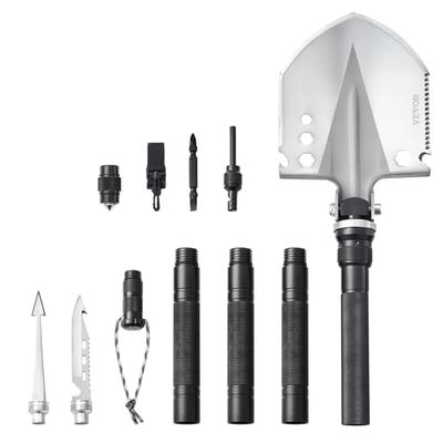 VEVOR Pelle de Survie Pliante, Pelle de Camping multifonctionnelle 13 en 1, Pelle Tactique compacte Portable de qualité Militaire, pour Tout-Terrain, Camping, randonnée, extérieur, Survie, Urgence