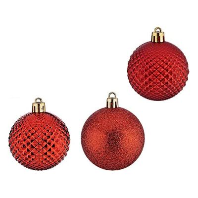 Krist+ Kerstballen Ø 6 cm 6 stuks rood PVC