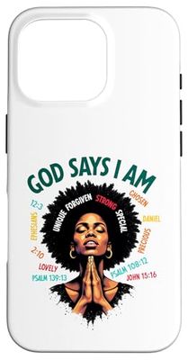 Dio dice che sono una storia nera mese donna cristiana ragazza nera Custodia per iPhone 16 Pro