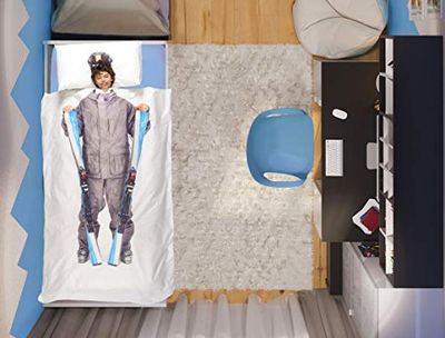 Italian Bed Linen Påslakansset digitala Kids, Sciatore, individuellt