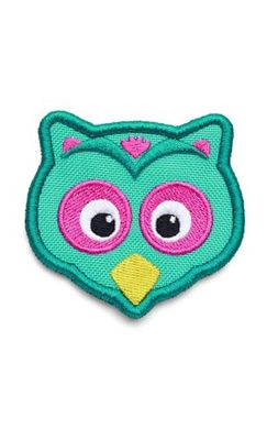 Affenzahn Owl, Insignias de Velcro VE3 Unisex niños, Turquoise, 7,8cm