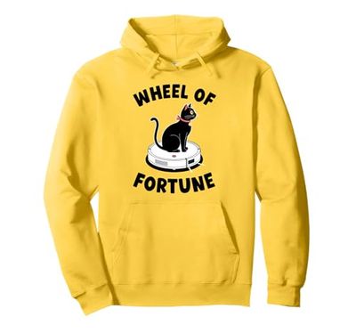 Wheel Of Fortune Cat On Robot Vacuum Cleaner Cat Pullover Hoodie