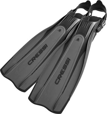 Cressi Pro Light Palmes Réglables de Plongée/Natation Mixte, Noir/Argent, S/M-40/41