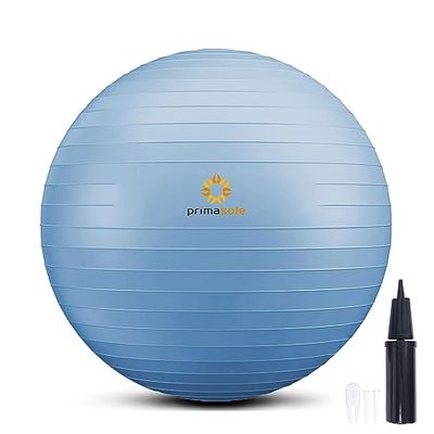 primasole Yoga & Oefening Bal voor Balans Stabiliteit Fitness Workout Pilates Thuis Kantoor & Gym met Inflator Pomp (29,5" Lichtgrijs) PSS91NH066A