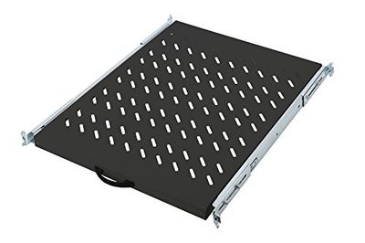 DIGITUS Pull-out shelf - 19-inch - 1U - Front & rear mounting - Load capacity 25 kg - For network cabinets & server cabinets - From 800 mm cabinet depth - Black