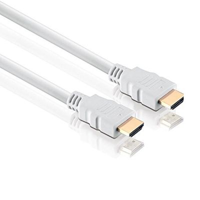 conecto - Cavo HDMI ad alta velocità con Ethernet (spina dorata, 4 K, Ultra HD, Full HD 1080p, 3D), 15 m, colore: Bianco